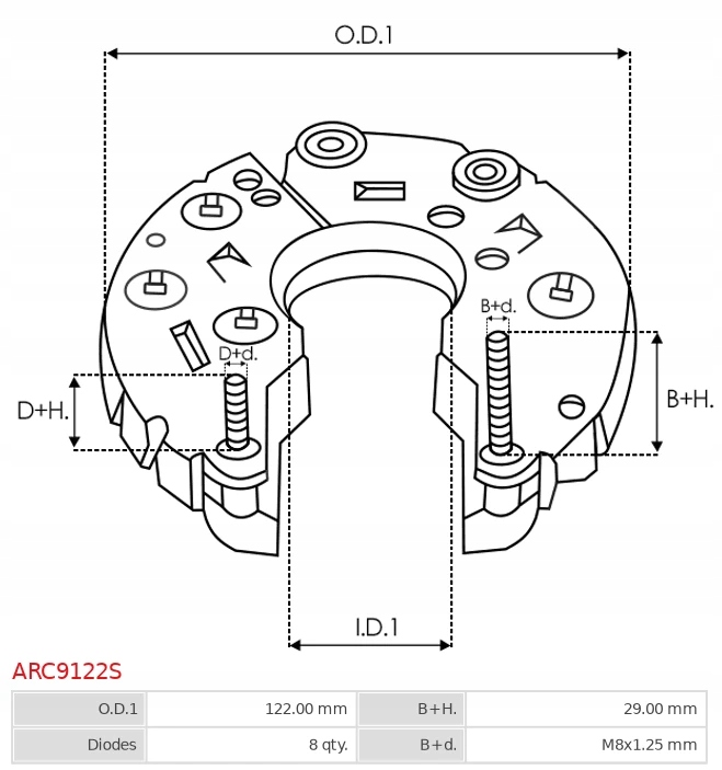 Випрямляч генератора arc9122s Оригінал