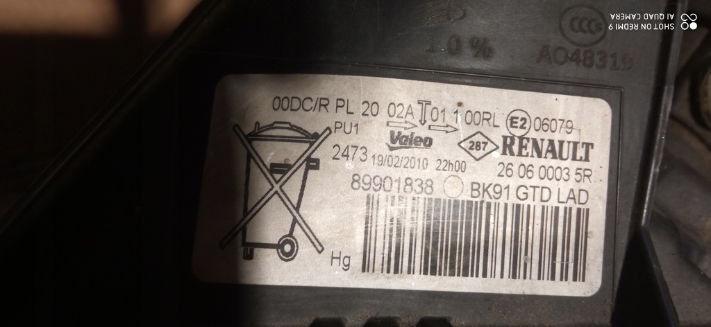 фото №11, Renault laguna iii лампа перед ліва ксенон 260600035r комплектна