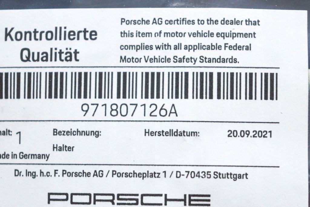фото №8, Porsche panamera 971 задний правый кронштейн бампера новый оригинальный 9718071