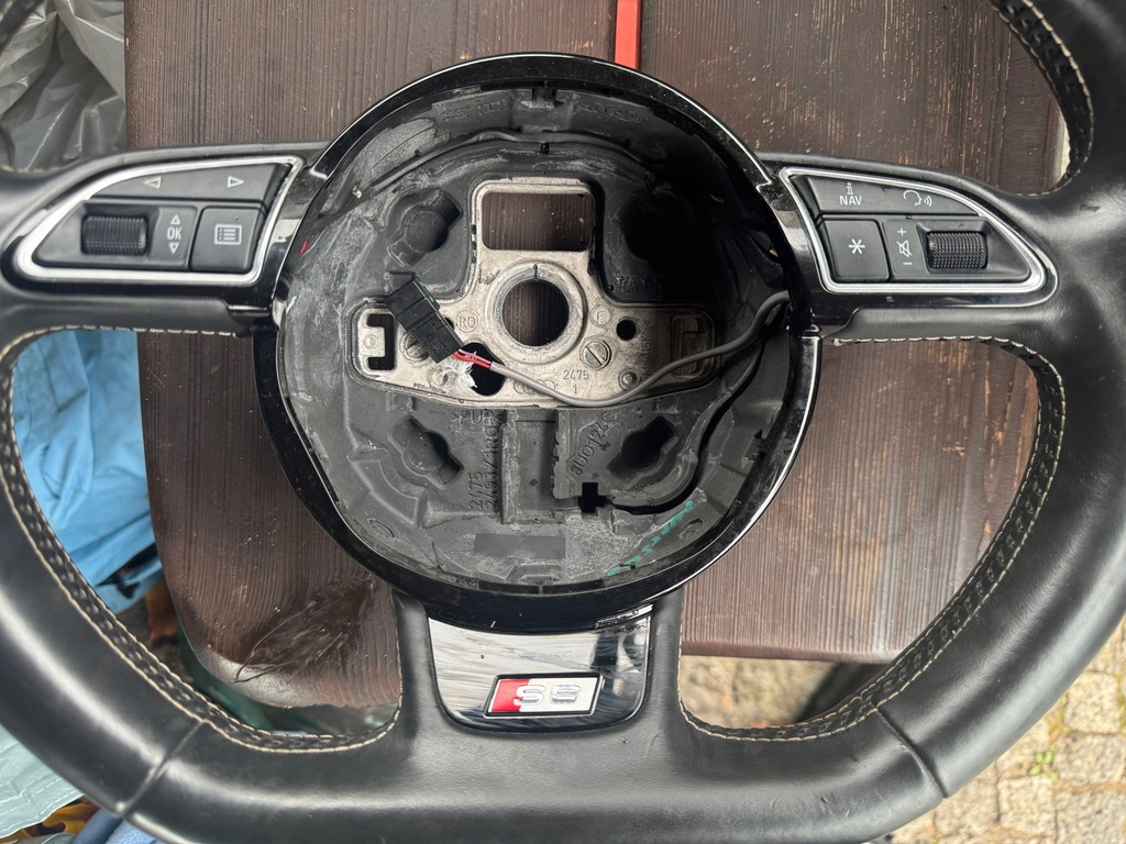 фото №6, Audi s6 a6 c7 4g воздуховод кожа лепестки переключения срезанная 4g0419091ap подушка безопасности подушка