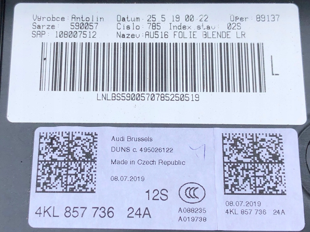 фото №13, Консоль pulpit чёрный black 4kl.857.736 audi e-tron 2020- приборная панель приборная