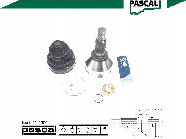 Pascal шрус  привідний зовнішній opel astra h as Ціна