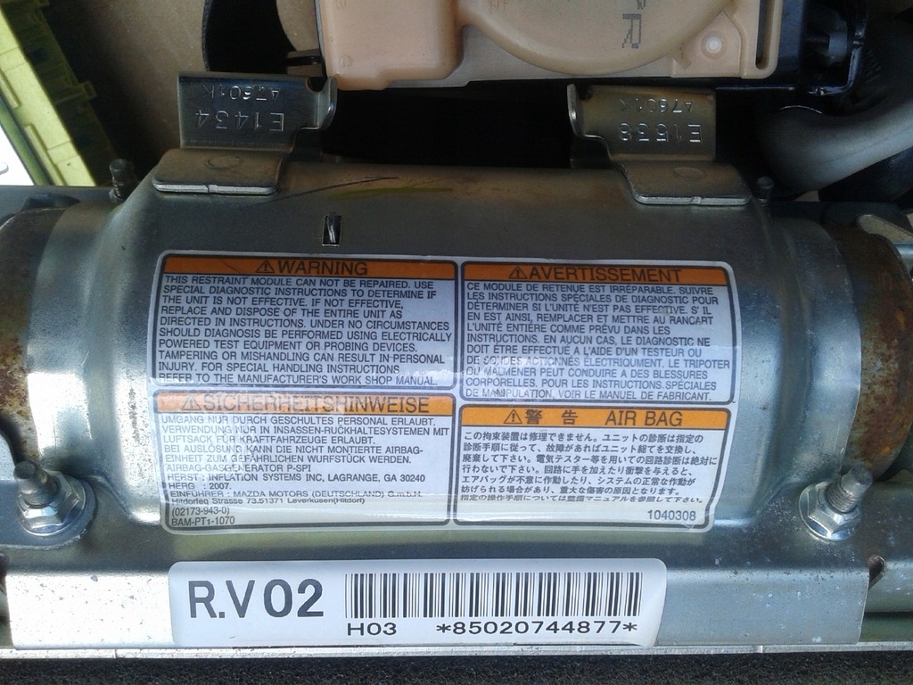 фото №12, Подушки безопасности воздушные ремни датчик комплект mazda 6 gg gy kombi 02-07