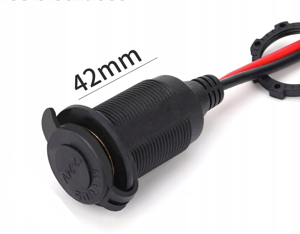 фото №9, Роз'єм прикурювача монтажні з запобіжник 15a 8,4 mm 12v 24v 16awg 3m.