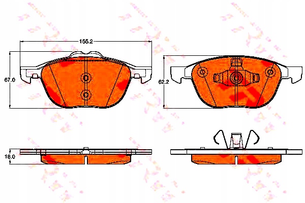фото №1, Trw тормозные колодки тормозные ford перед kuga 13- tourneo 1