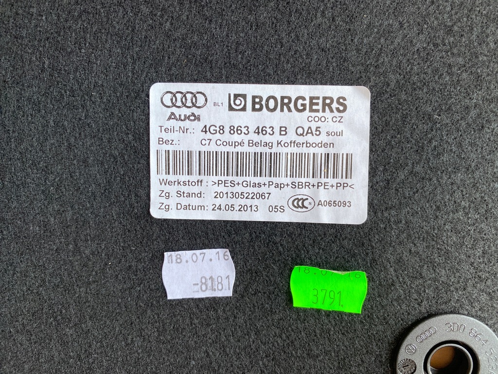 фото №8, Оригинальная пол обшивка багажника audi a7 4g lift 4g8863463b 38km