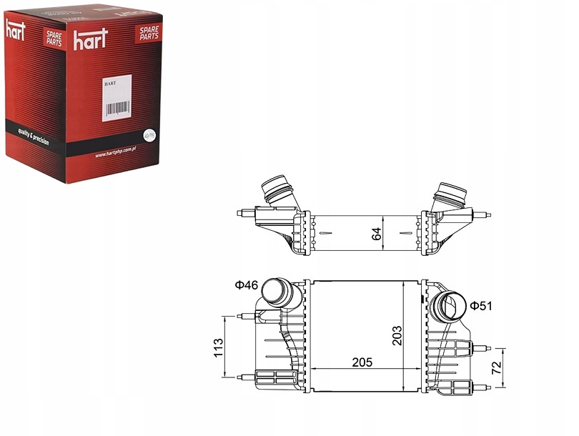 фото №1, Hart интеркулер радиатор воздуха nissan note 13-