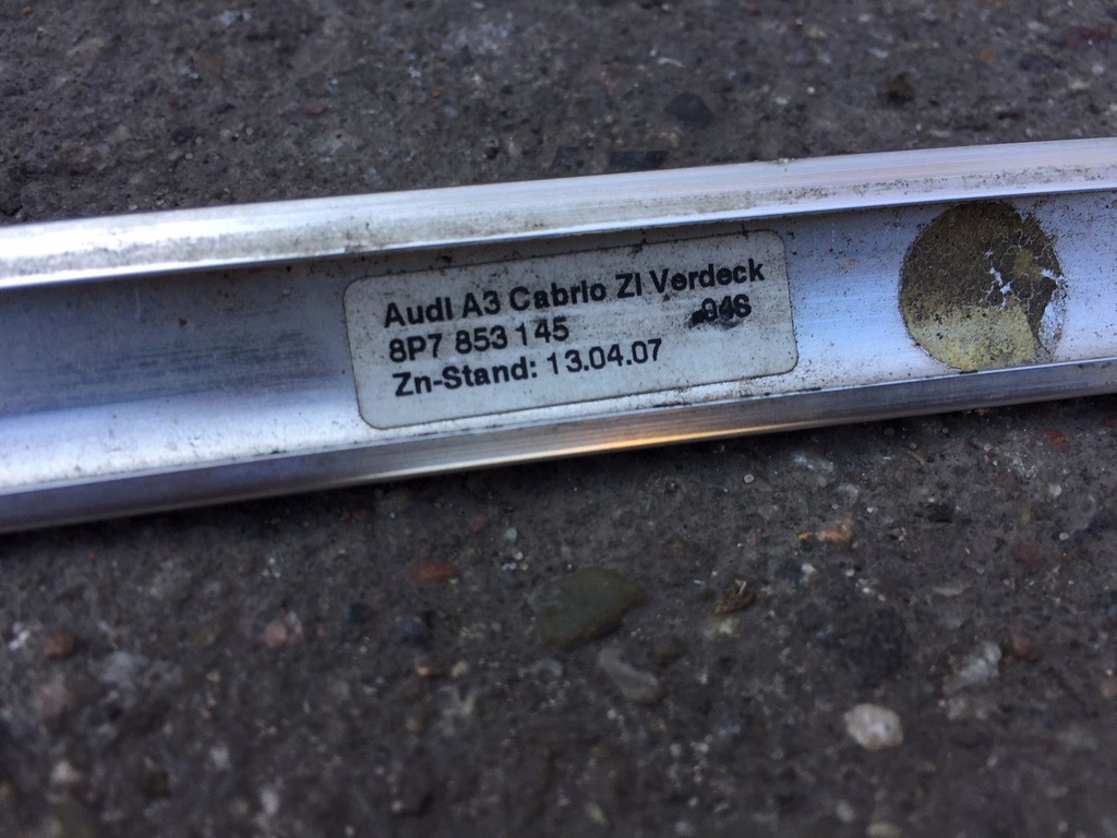 фото №11, Audi a3 8p cabrio молдинг дахова хром 8p7853145