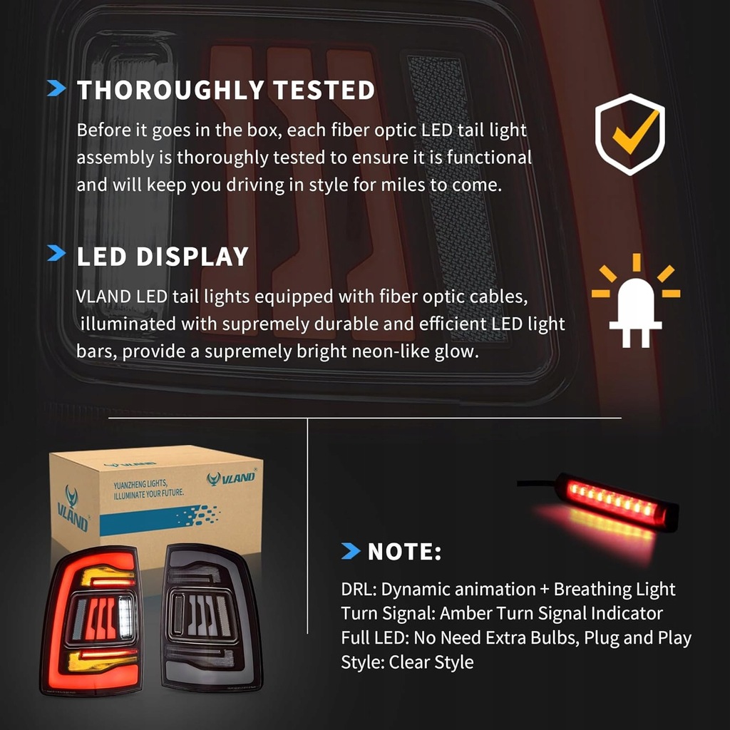 фото №9, Dodge ram 1500 2009-18 лампа лампы kpl задняя led europa жёлтый поворотник czyste