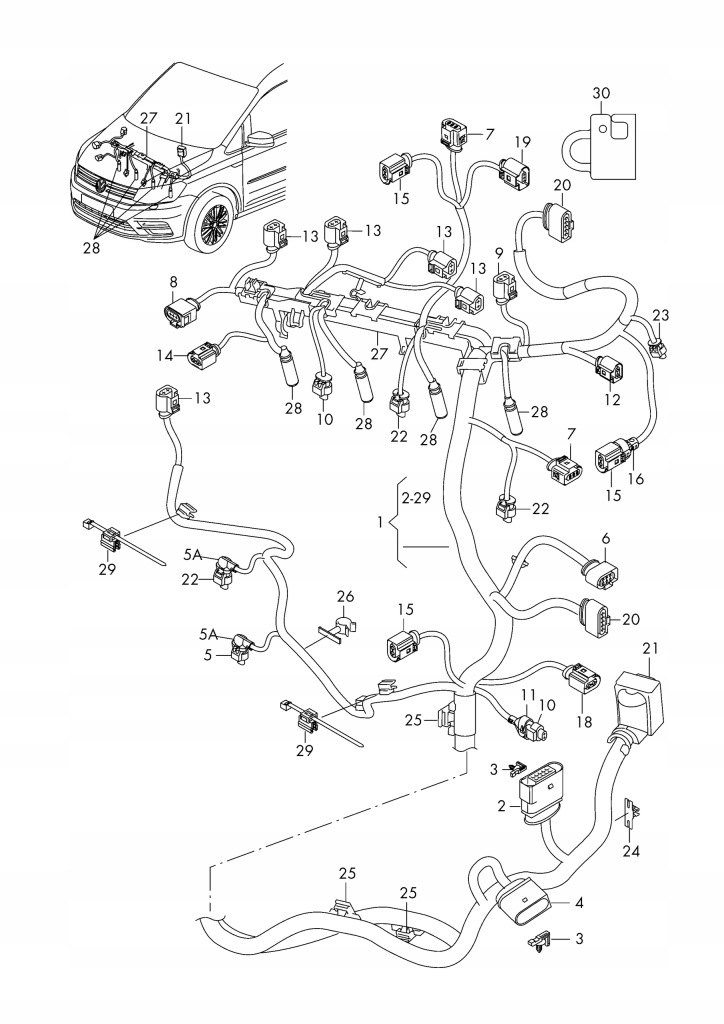 фото №1, Жгут электропроводка двигатель mazda 6 mpv 2.0 citd rf5c
