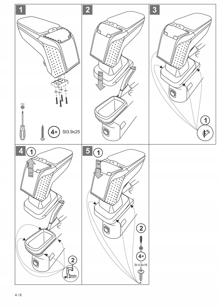 фото №7, Підлокітник з адаптер do fiat 500l, 2018- , arm2-black