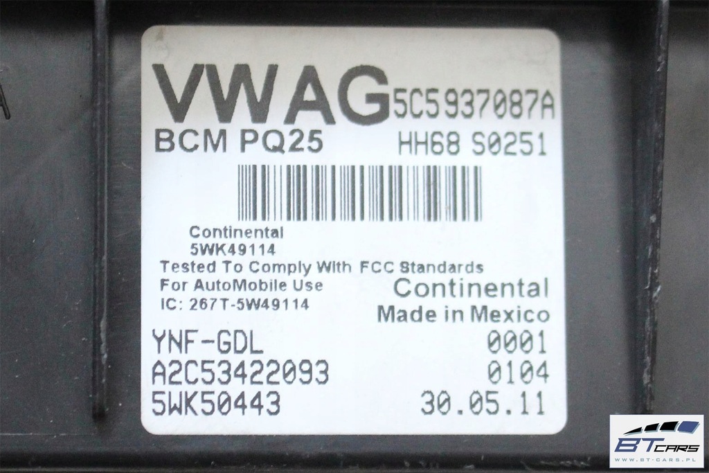 фото №7, Vw the beetle набор стартовый запуск автомобиля автомобиля 5c5920970b 06j907309