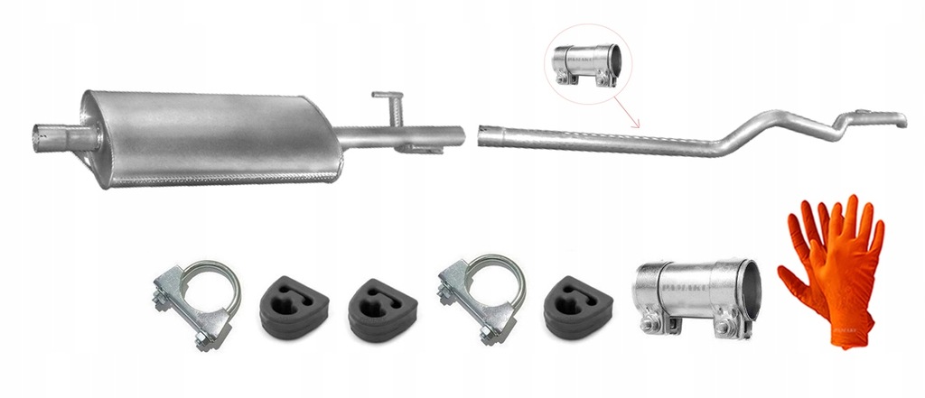 фото №1, Vw lt 2.5 2.8 d 1996-2006 гаситель средний + труба