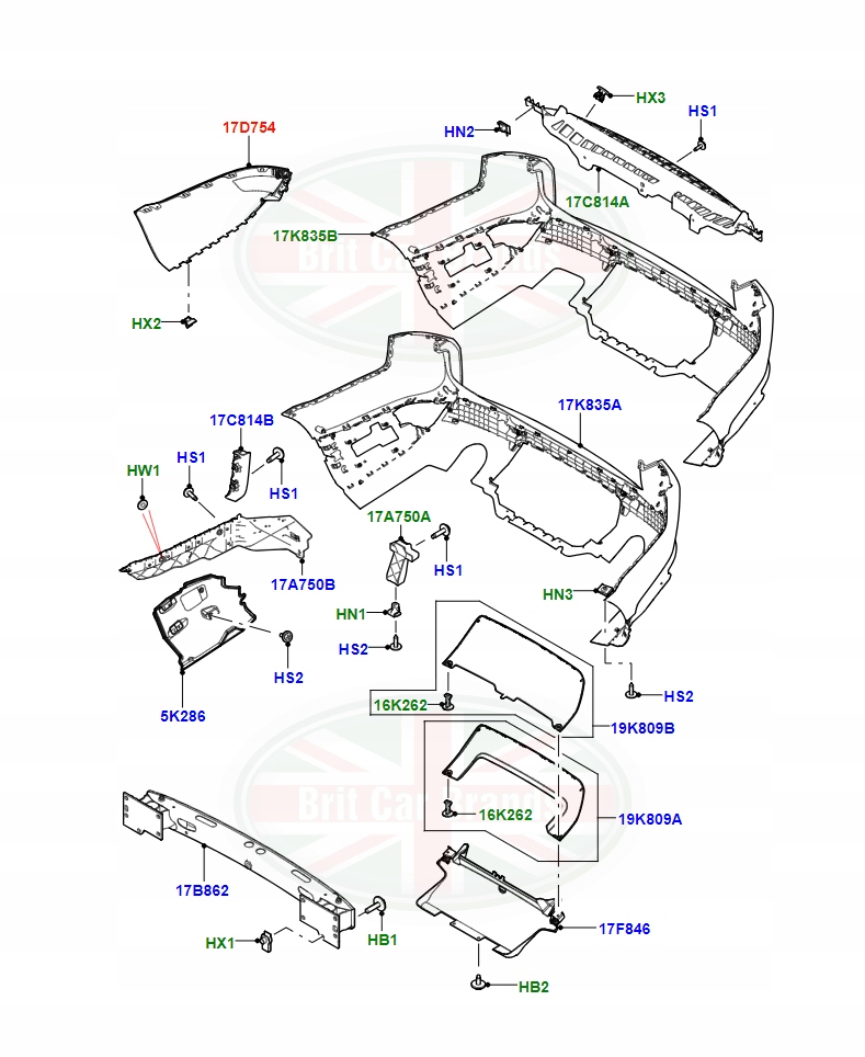 фото №3, Левая накладка бампера land rover range rover sport lr045185 dk6217d753aa