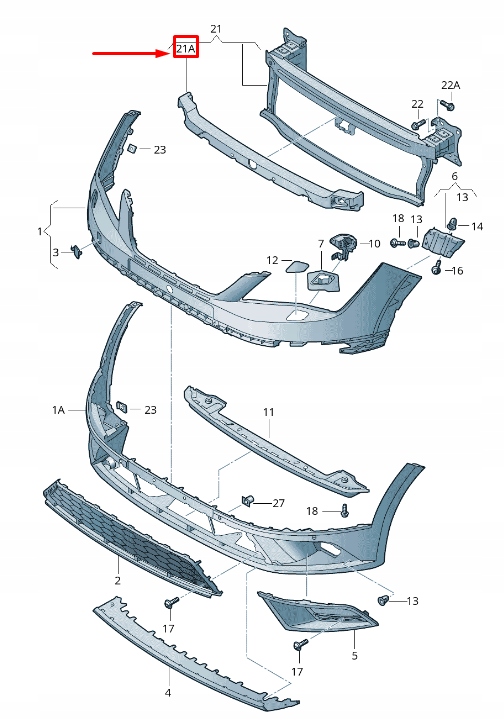 Купить Seat leon 5f передняя часть бампер shock абсорбер 5f9807251b