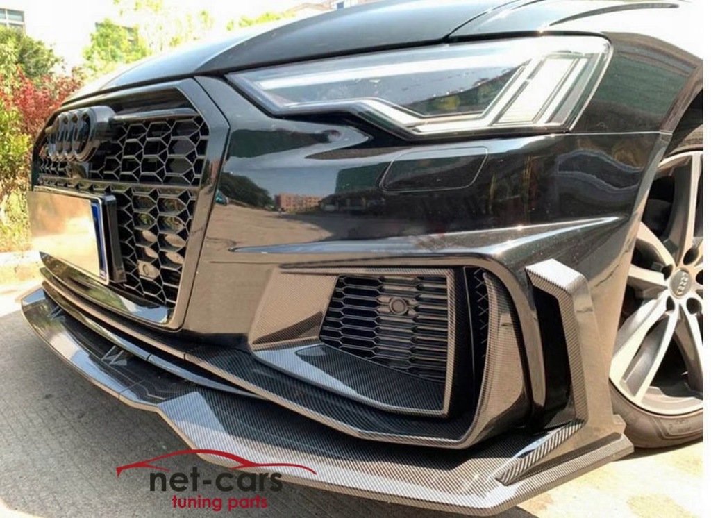 фото №11, Бампер перед решётка радиатора audi a6 c8 4k 18- s6 s line rs6 quattro накладки карбон