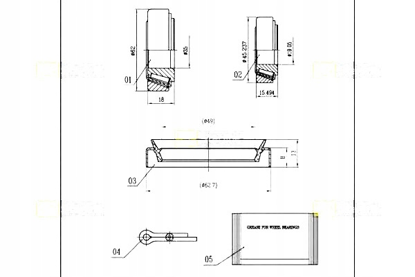 фото №1, Підшипник колеса комплект перед ford transit tourneo 91