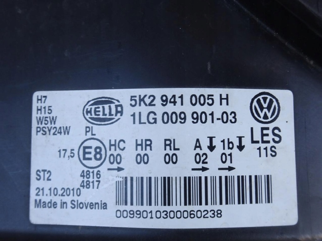 фото №9, Vw golf vi 08-12 лампа ліва перед передня 5k2941005h