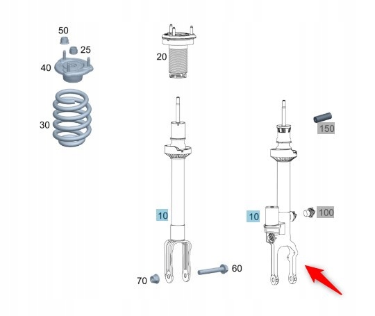 Амортизатор mercedes g 63 amg перед левый a4633208902 a4633207102 с Разборки