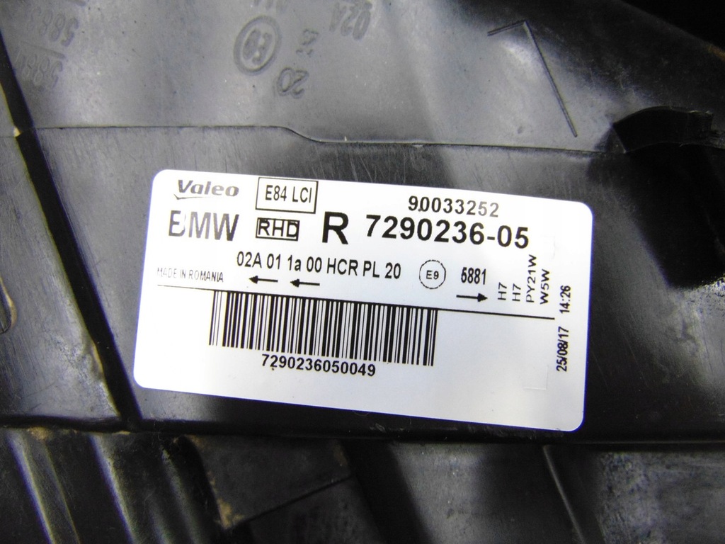 фото №8, Лампа правая правый перед передняя bmw x1 e84