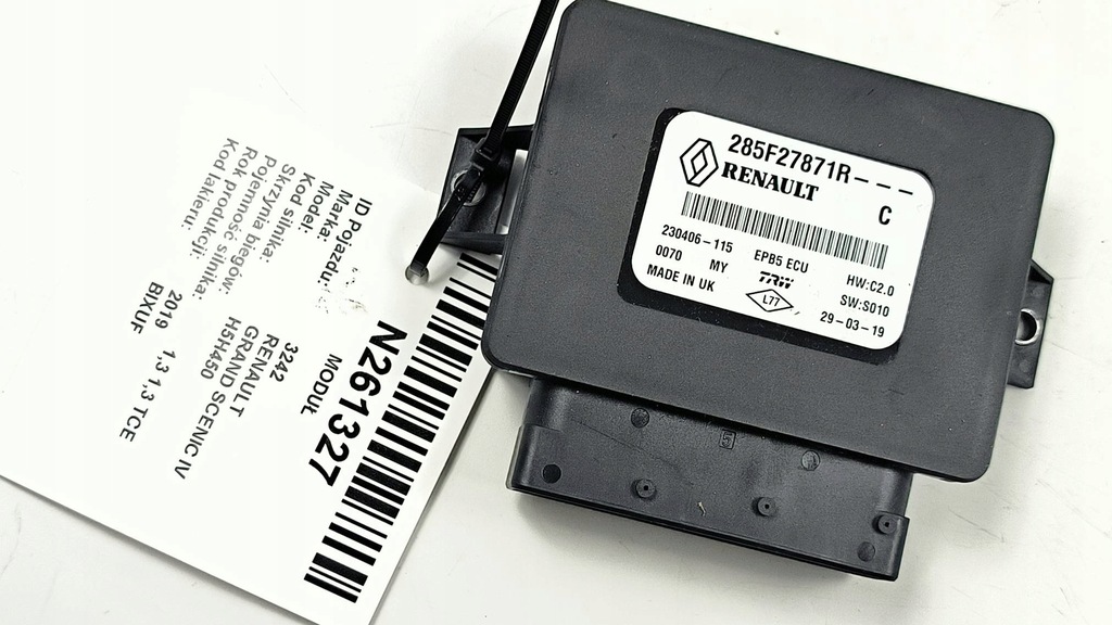 фото №1, Модуль тормоза ручного 285f27871r renault grand scenic iv