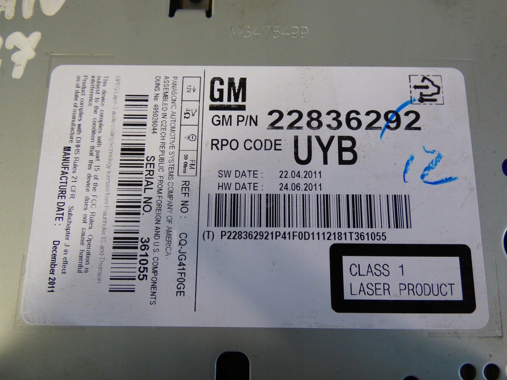 фото №7, Радіо 22878353 22836292 opel astra j iv