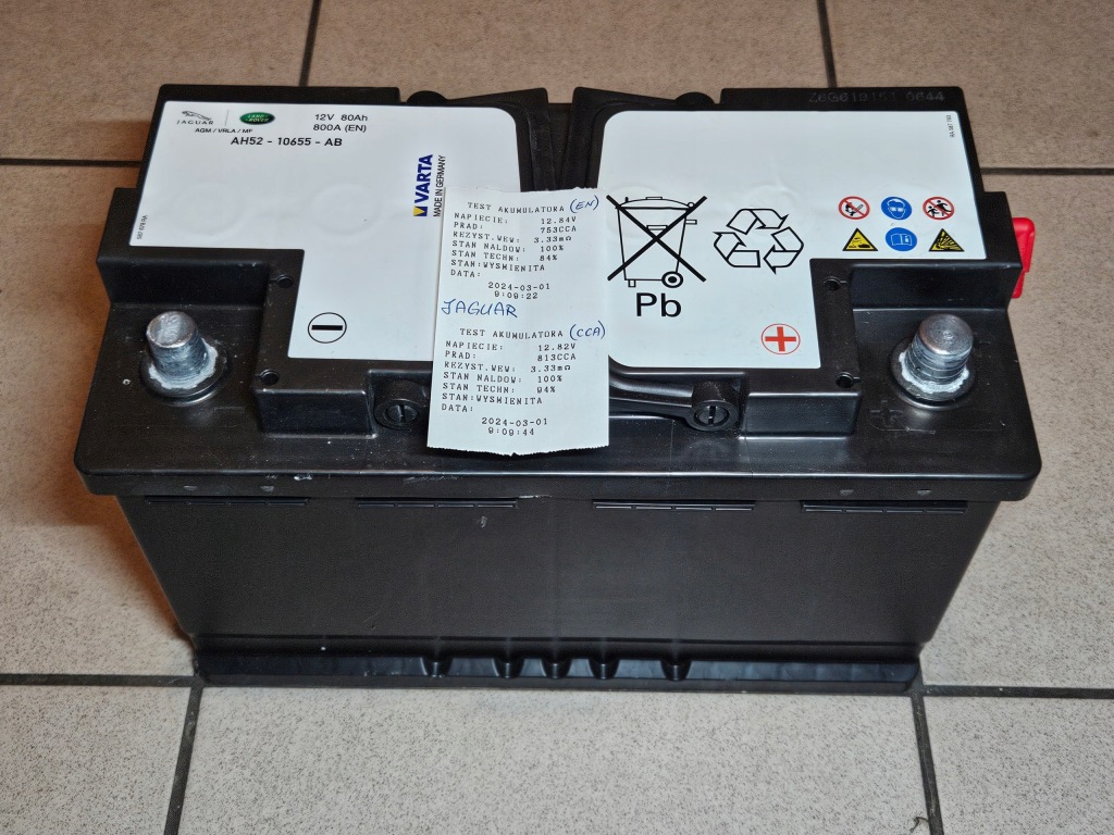 Купити Акумулятор jaguar - land rover agm - 80ah 800a 84%