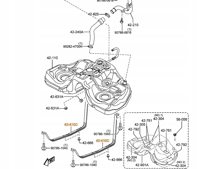 фото №2, Оригинальная хомут бака топлива mazda rx-8