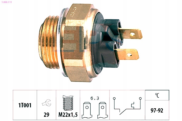 фото №1, Eps 1.850.111 перемикач термічний, вентилятор радіатора