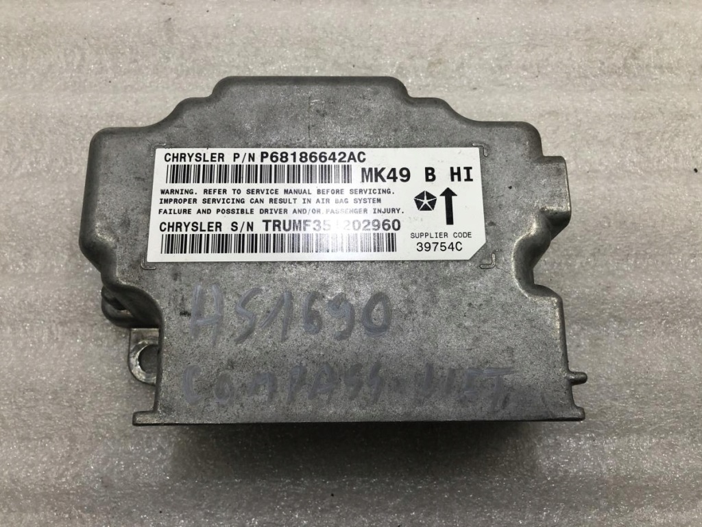 фото №1, Модуль датчик блок керування подушка безпеки jeep compass i lift 68186642ac
