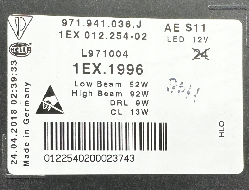 фото №9, Лампа фара перед porsche panamera 971 usa 971941036j