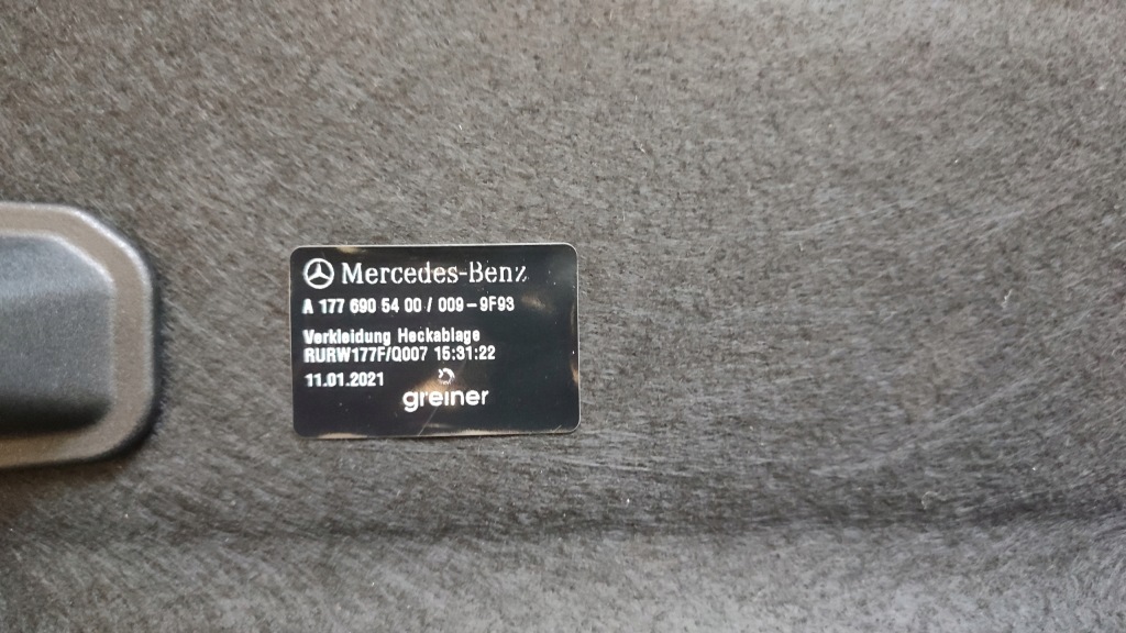 Mercedes a klasa w177 оригінальна полиця задня багажника a1776905400 2018- Ціна