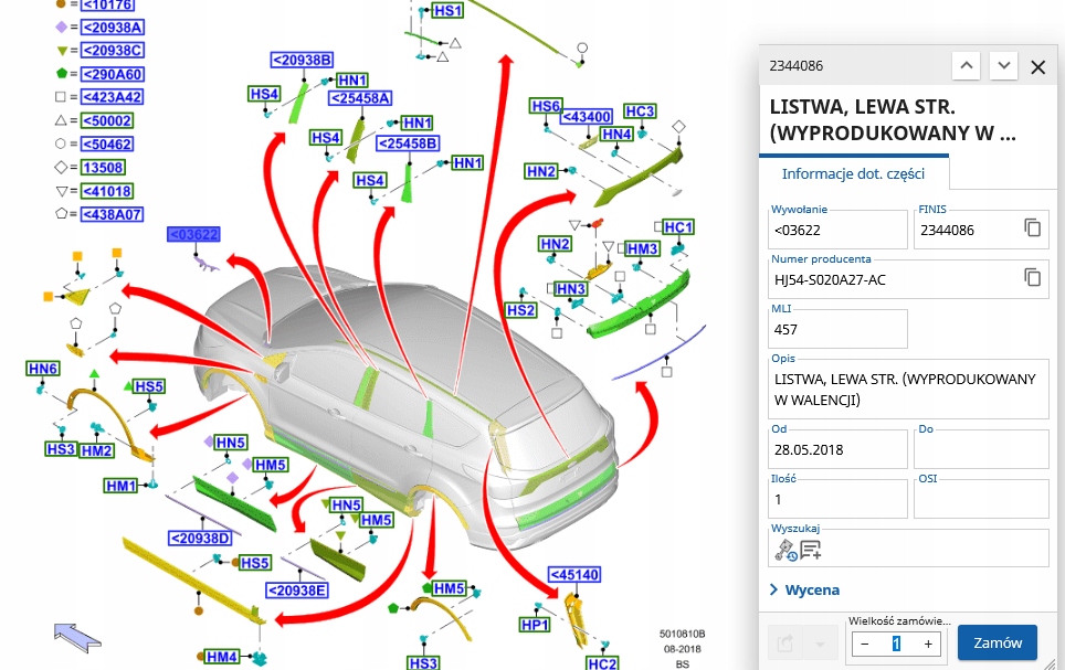 фото №10, Молдинг стекло перед левая ford kuga mk2 2018- eu
