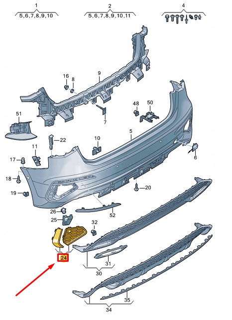 фото №1, Audi a3 sportback 8y rear left бампер trim 8y4807763t94