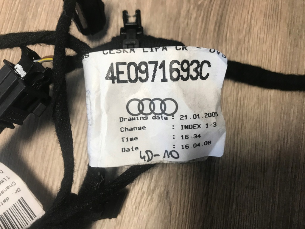 фото №7, Audi a8d3 джгут двері задня 4e0971693c комплектна