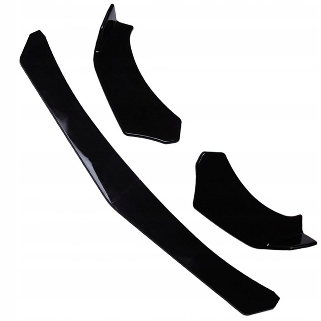 фото №8, Універсальний спліттер накладка передній бампера спойлер чорний блиск