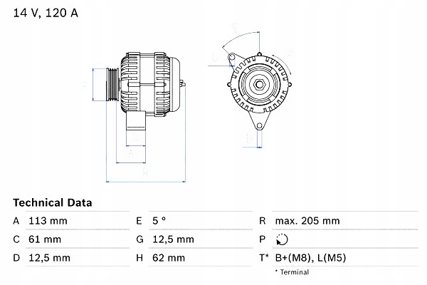 фото №1, Bosch генератор alfa romeo 159 fiat bravo ii croma grande punto
