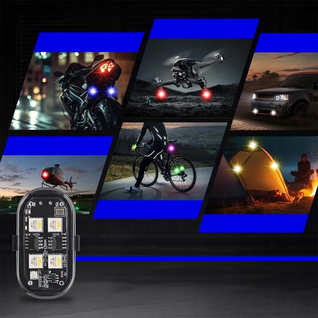 4 szt ламп 8 кольорів універсальних do drona roweru motocykla usb Київ