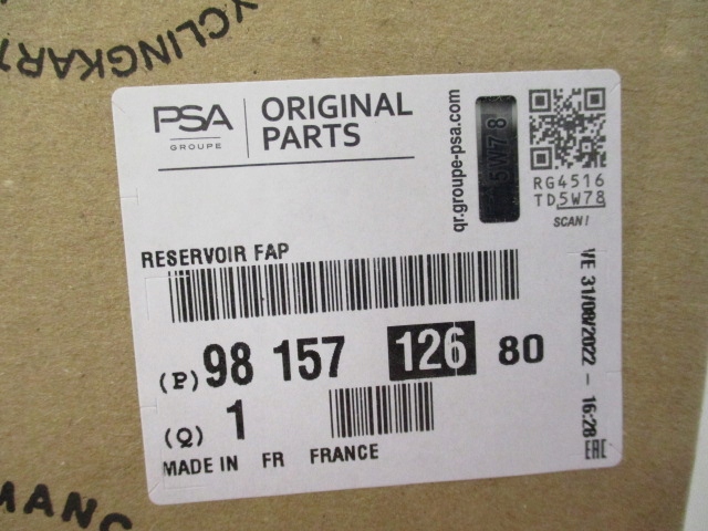 фото №13, Бак жидкость fap citroen c3 c4 peugeot 208 2008 301 9815712680 psa оригинальный номер