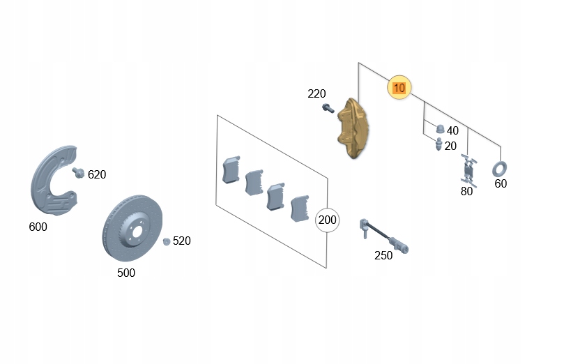 фото №1, Суппорт тормозной левый перед mercedes w223