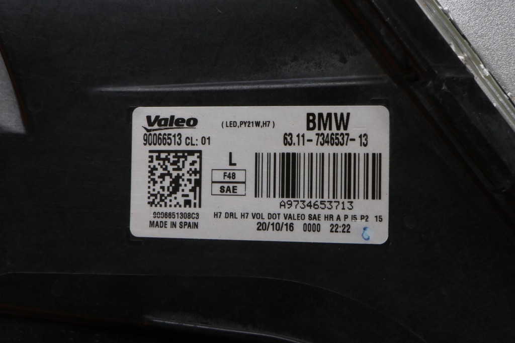 фото №13, Bmw x1 f48 x1 f48 lci лампа фара левый перед h7 usa 7346537