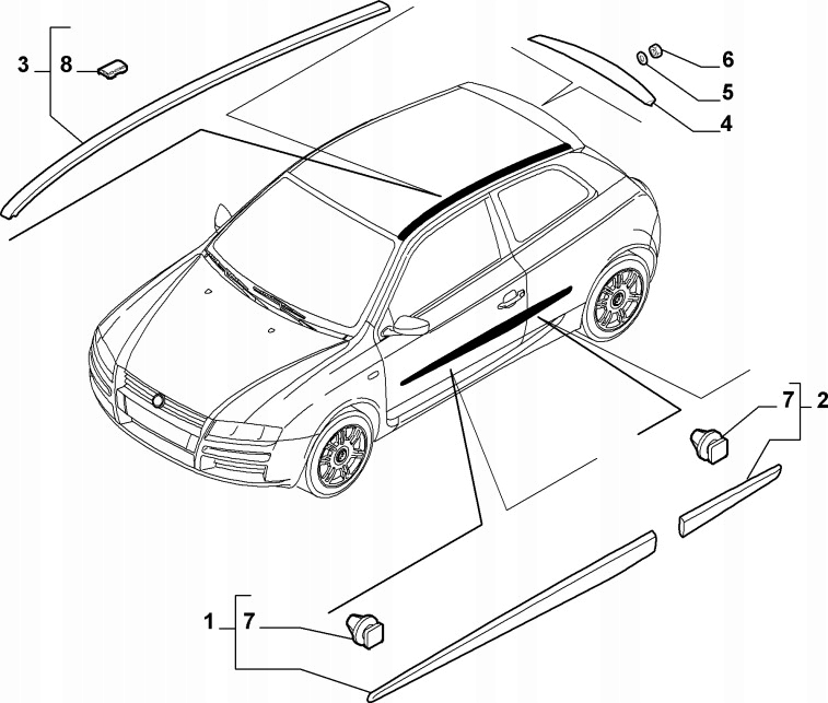 фото №8, Молдинг fiat stilo 2c 2v 735314532