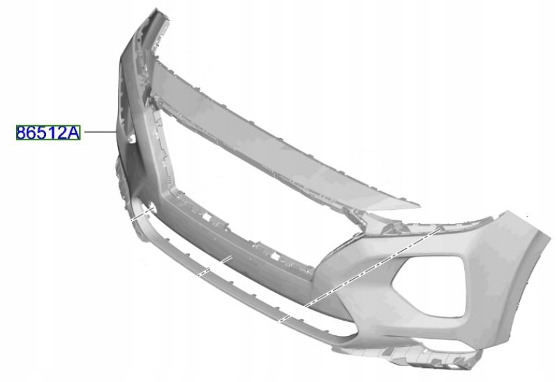 фото №1, Hyundai santa fe 2018-2020 бампер перед