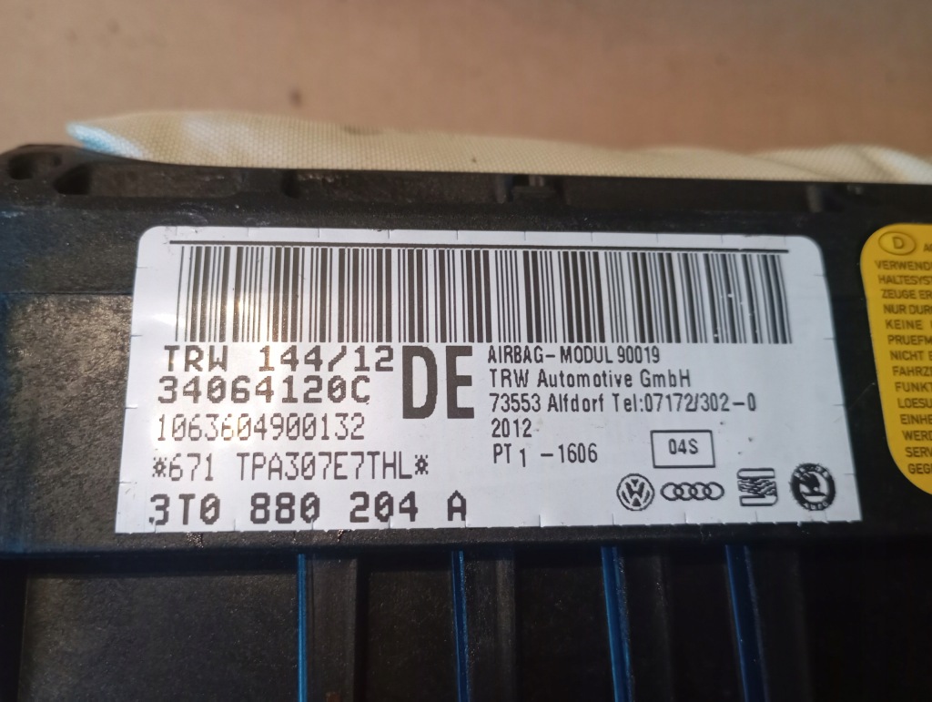 фото №10, Комплект подушок подушка безпеки перед skoda superb ii