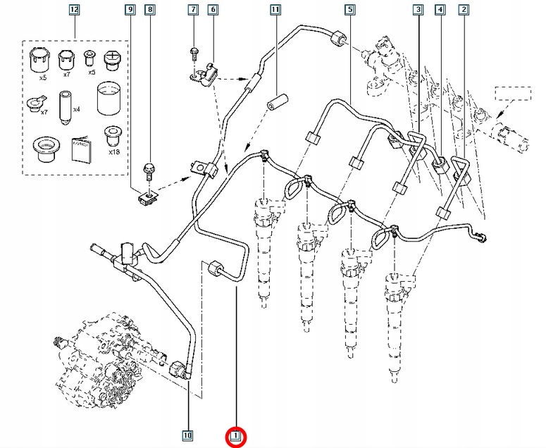 фото №3, Шланг пального trafic ii vivaro 2.5 dci oryg