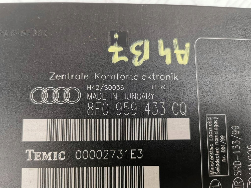 фото №7, Модуль комфорту audi a4 b7 8e 8h 8e0959433cq