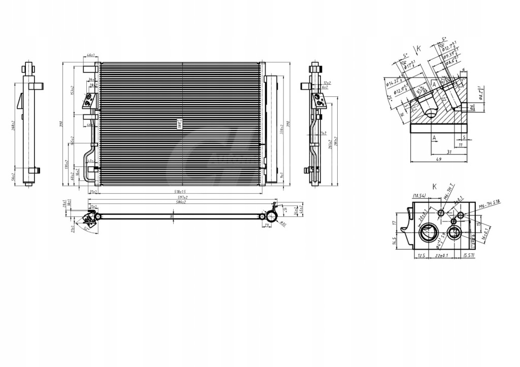 фото №2, Радиатор кондиционера конденсатор tucson 15-