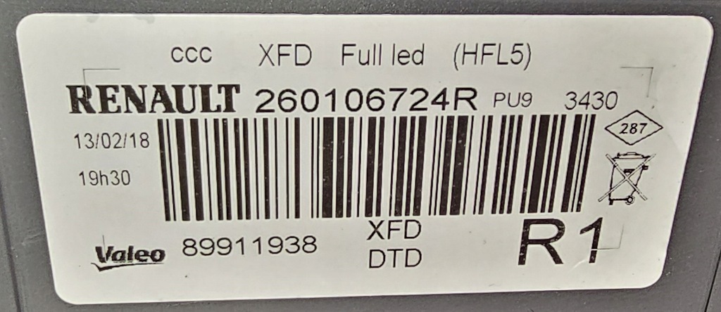 фото №2, Новый оригинальный фара правый led pure vision renault talisman 2015-2020