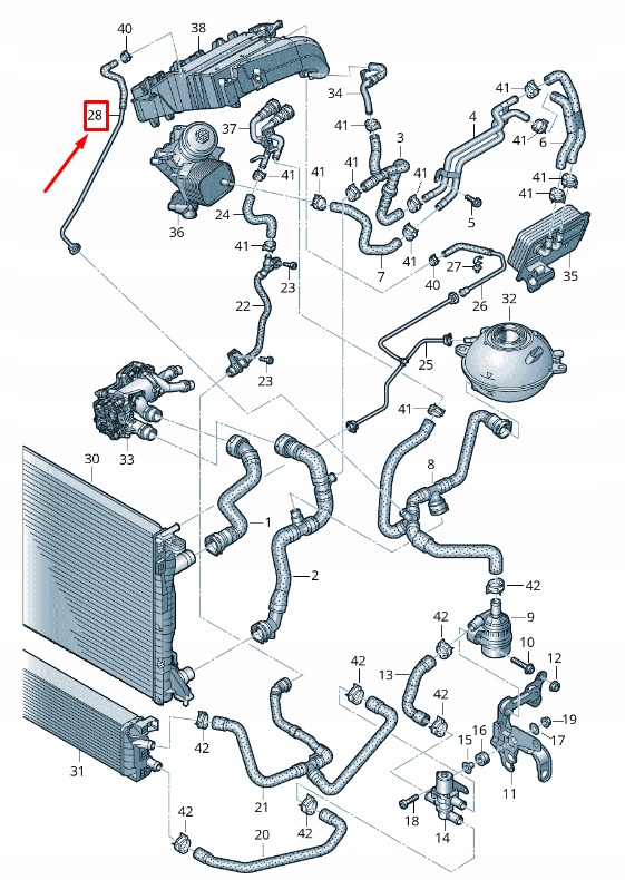 фото №1, Audi q5 fy охолоджуюча рідина шланг with quick release з'єднувач 80a121081bm original