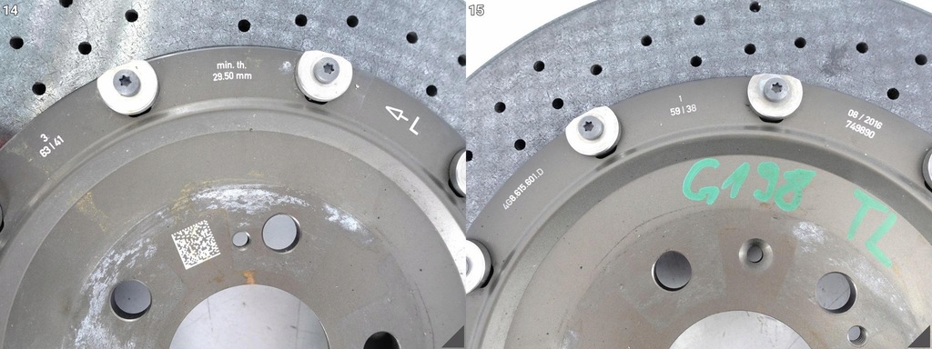 фото №12, Audi rs7 4g8 c7 performance диск керамическая задняя левая 370x30 tylko 70 km
